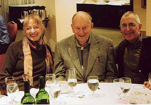 Ian at dinner with HCTF Board members Dr. Dave Hatler and Dr. Wini Kessler, 2005. Dr. Hatler was also a former student of Ian's.